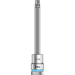 Wera 8767 C HF TORX Embouts à douille TORX HF Zyklop à emmanchement 1/2" avec fonction de retenue, TX 50 x 140 mm