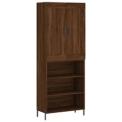 vidaXL Buffet haut Chêne marron 69,5x34x180 cm Bois d'ingénierie