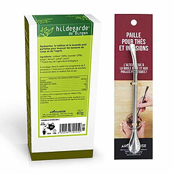 Aromandise Tisane bio relaxante + paille inox avec filtre