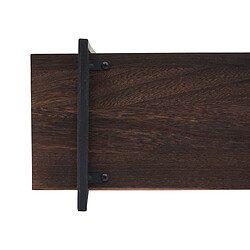 Mendler Etagère murale HWC-K78, étagère suspendue Schweberegal, 3 étagères en bois massif Industrial 60x60x18cm ~ brun foncé, métal noir pas cher