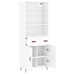 Avis vidaXL Buffet haut Blanc 69,5x34x180 cm Bois d'ingénierie