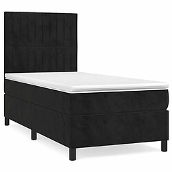 Maison Chic Lit Adulte - Lit simple Lit à sommier tapissier avec matelas moelleux - Meuble de Chambre - Noir 100x200 cm Velours -MN70452