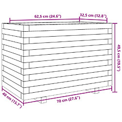 vidaXL Jardinière cire marron 70x40x49,5 cm bois de pin massif pas cher