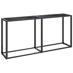 vidaXL Table console Marbre noir 160x35x75,5 cm Verre trempé