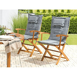 Beliani Lot de 2 coussins en tissu gris pour chaises de jardin MAUI