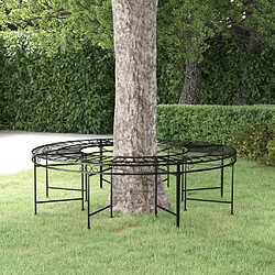 vidaXL Banc circulaire tour d'arbre Ø160 cm Noir Acier 