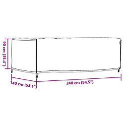 vidaXL Housses de salon de jardin 2 pcs 240x140x90 cm imperméable 420D pas cher