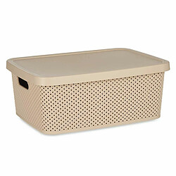 Kipit Boîte de rangement avec couvercle Beige Plastique 13 L 28 x 15 x 39 cm (12 Unités)