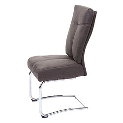 Mendler 2x chaise de salle à manger HWC-G56, tissu optique daim ~ gris