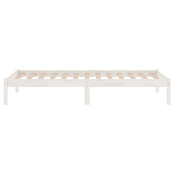 Acheter vidaXL Cadre de lit sans matelas blanc bois massif