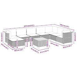 vidaXL Salon de jardin avec coussins 9 pcs beige résine tressée pas cher