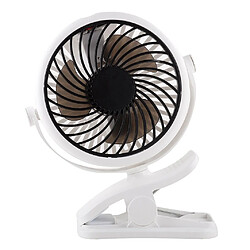 Ventilateur de Bureau à Pince Rechargeable USB Mini Ventilateur à Pince Portable 720 Ventilateur Rotatif Ventilateur à Vent Réglable à Trois Vitesses-F