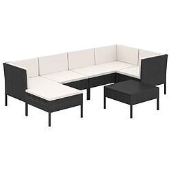 Maison Chic Salon de jardin 7 pcs + coussins - Mobilier/Meubles de jardin - Table et chaises d'extérieur Résine tressée Noir -MN73304