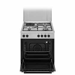 CONTINENTAL EDISON CECM60FCS - Cuisinière mixte - 3 feux gaz + 1 électrique - L59,8 x P61 xH83 cm - Silver