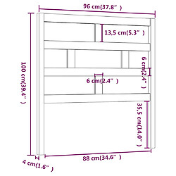 Acheter vidaXL Tête de lit Blanc 96x4x100 cm Bois massif de pin