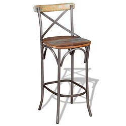 Avis vidaXL Tabouret de bar Bois de récupération massif