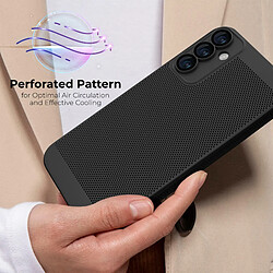 Avis Moozy VentiGuard Coque de téléphone pour Samsung A34 5G Noir – Housse respirante avec motif perforé pour la circulation de l'air, ventilation, anti-surchauffe