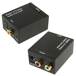 Wewoo Adaptateur noir Convertisseur audio numérique coaxial vers analogique RCA