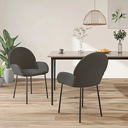 Maison Chic Lot de 2 Chaises à manger,Chaise pour cuisine,Solide Structure Gris foncé Velours -MN68920