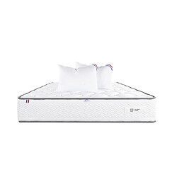 LUXURY LITERIE Matelas 160x200 cm, Iris, 20 cm, mémoire de forme, ferme, face été/hiver + 2 oreillers