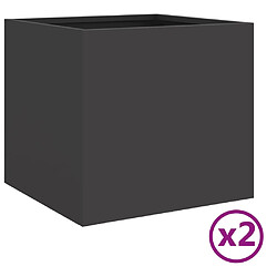 Maison Chic Lot de 2 Jardinières,Bac à fleurs - pot de fleur noir 32x30x29 cm acier laminé à froid -GKD81217