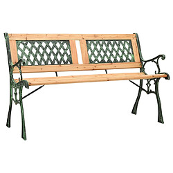 vidaXL Banc de jardin 122 cm fonte et bois de sapin massif 