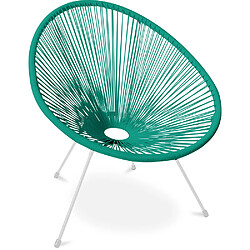 ICONIK INTERIOR Fauteuil Acapulco - Piétement Blanc - Nouvelle Édition Vert pastel