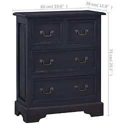 vidaXL Commode Café noir clair Bois d'acajou massif pas cher