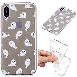 Wewoo Coque Fashion Etui de protection en TPU peint pour Huawei P30 motif de lion de mer blanc