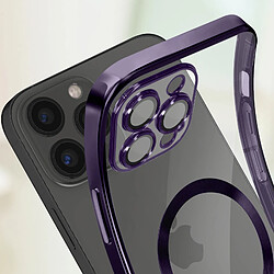 Avizar Coque MagSafe pour iPhone 13 Pro Max Silicone Protection Caméra Chromé Violet pas cher