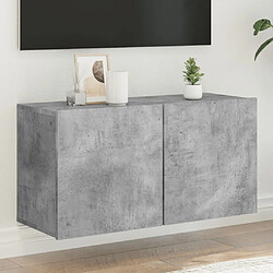 vidaXL Meuble TV mural gris béton 80x30x41 cm