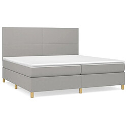 Maison Chic Lit Adulte - Lit simple Lit à sommier tapissier avec matelas moelleux - Meuble de Chambre - Gris clair 200x200cm Tissu -MN61485