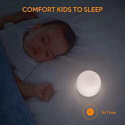 Universal Lumière de nuit à LED pour enfants, lumière de nuit magnétique pour bébés USB rechargeable, changement de couleur RGB, lumière de lit réglable pour bébés, avec minuterie d'une heure, lampe thermique, fonction mémoire, contrôle tactile, (blanc) pas cher