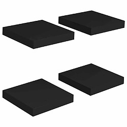 Maison Chic Lot de 4 Étagères murales,Étagère Rangement flottate noir 23x23,5x3,8 cm MDF -MN73866