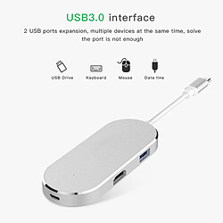 Wewoo Adaptateur 6 en 1 Hub USB-C / Type-C à USB-C / Type-C et HDMI & SD & TF & 2 USB pas cher