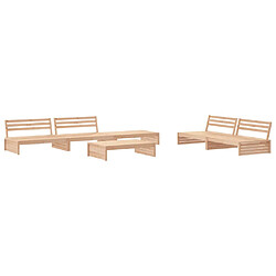 Avis Maison Chic Salon de jardin 6 pcs + coussins - Mobilier/Meubles de jardin - Table et chaises d'extérieur bois massif -MN37303