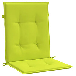 Acheter vidaXL Coussins de chaise de jardin à dossier bas lot de 6 vert vif