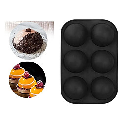 Acheter Silicone Rond 6 Trous Semi-sphère Moule Antiadhésif Moule à Gâteau Noir