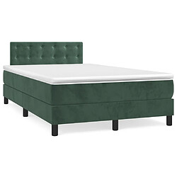 vidaXL Sommier à lattes de lit et matelas Vert foncé 120x200cm Velours