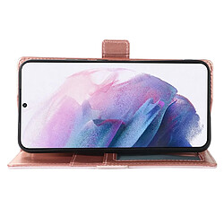 Etui en PU texture litchi, magnétique avec support, pochette à fermeture éclair et sangle pour votre Samsung Galaxy S22 + 5G - blanc