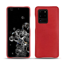 Coque cuir Samsung Galaxy S20 Ultra 5G - Coque arrière - Rouge troupelenc ( Pantone #AB191A ) - NOREVE