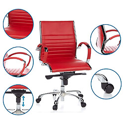 Avis Siège de bureau / Fauteuil de direction PARMA 10, cuir rouge, chromé hjh OFFICE