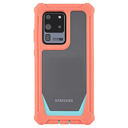 Coque en TPU + acrylique détachable 2-en-1 Rose corail/vert bleuté pour votre Samsung Galaxy S20 Ultra