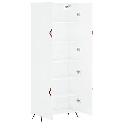 Avis vidaXL Buffet haut Blanc brillant 69,5x34x180 cm Bois d'ingénierie