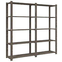 vidaXL Support de rangement à 5 niveaux gris 170x38x170 cm bois de pin