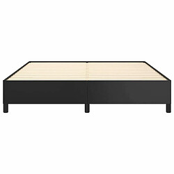 Maison Chic Lit adulte - Lit simple Cadre de lit,Structure du lit Contemporain Noir 160x200 cm Similicuir -MN80264 pas cher