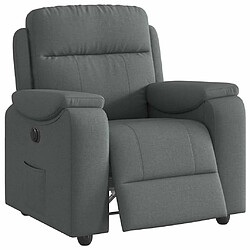 vidaXL Fauteuil inclinable électrique Gris foncé Tissu