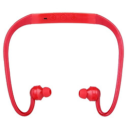 Wewoo Casque Bluetooth Sport rouge pour les smartphone et iPad ordinateur portable MP3 ou autres périphériques audio, stockage de carte SD maximale: 8 Go imperméable à l'eau stéréo sans fil étanche écouteurs intra-auriculaires avec micro SD,