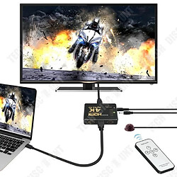 Tech Discount Cable HDMI switch 4k 1080P 5ports sélecteur répartiteur cummutateur splliter automatique adaptateur télécommande vidéo support perfo