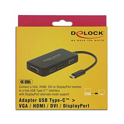 Adaptateur USB C vers VGA DELOCK 63929 60 Hz Noir